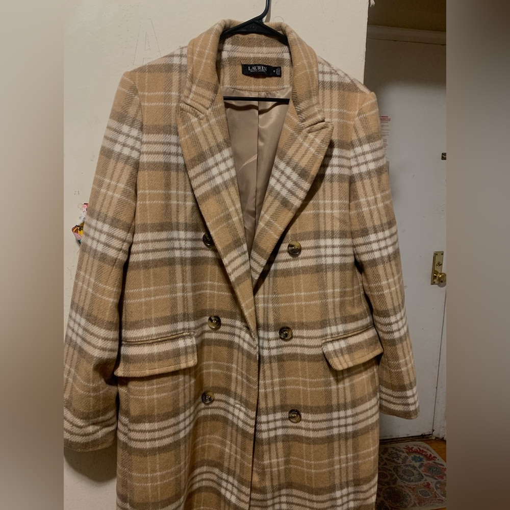Women’s Brown Plaid/Flannel Coat by Ralph Lauren Size 12